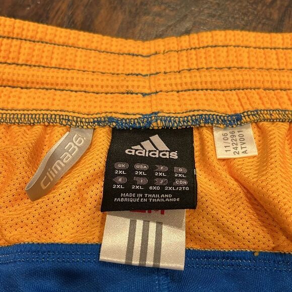 2006 adidas basketball warm up sweat pants  size 2XL in GUC blue and yellow - Picture 4 of 10